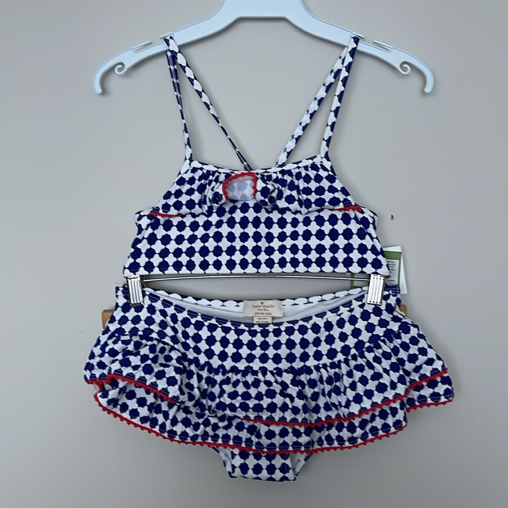 NWT Kate Spade New York Geometric Two-piece Girls Swimsuit Size 12